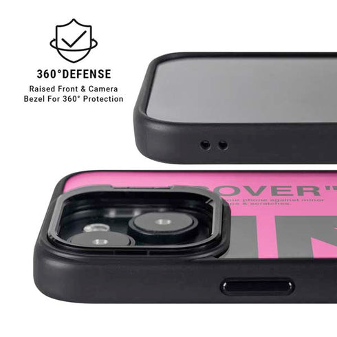 Black and Pink Arrows iPhone 15 Kickstand Case